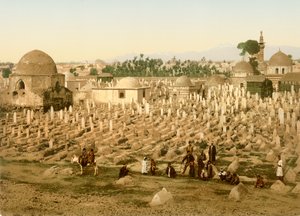 Kirkegården i Meidan, Damaskus, ca. 1880-1900 (fotokrom)